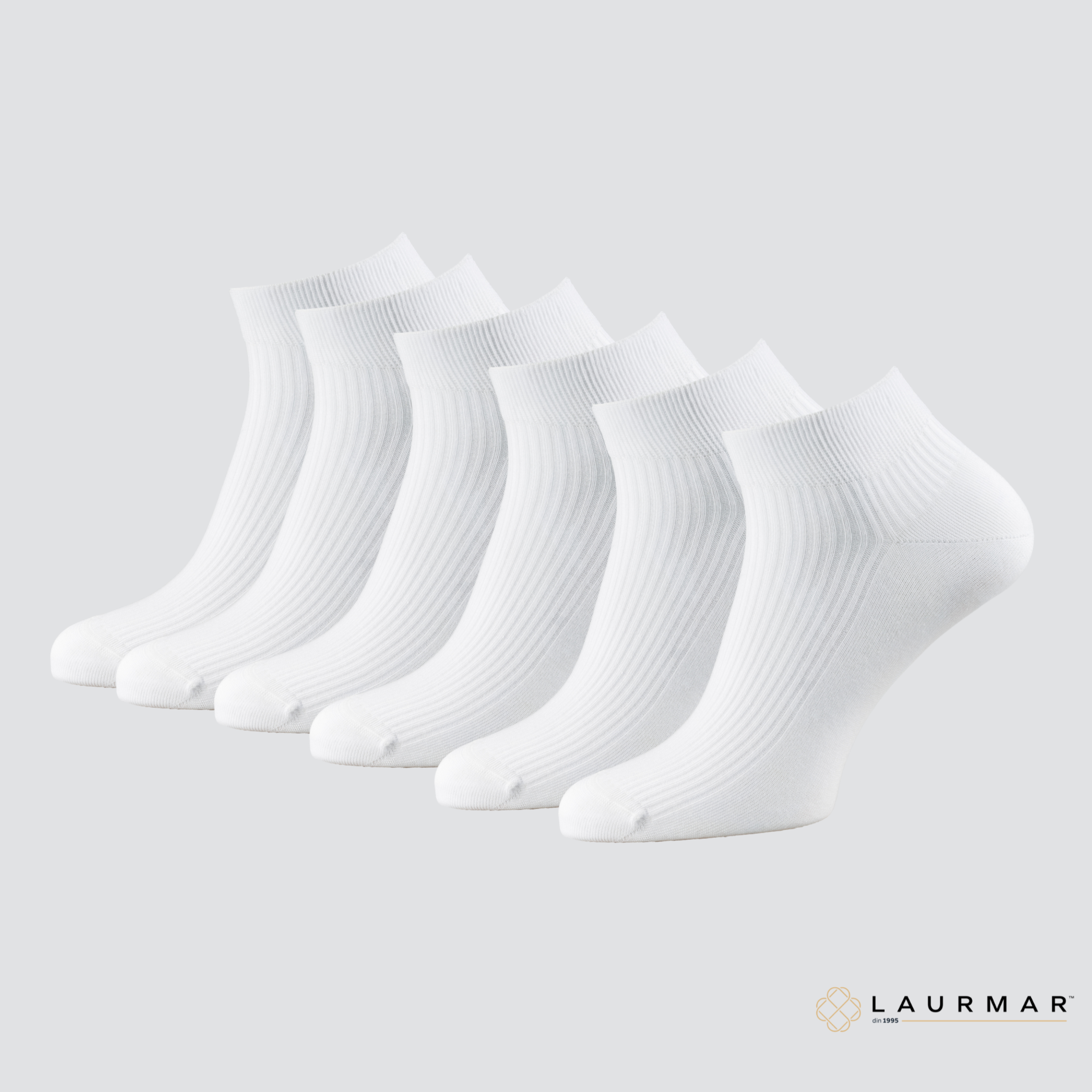 Șosete ultrascurte unisex din bumbac pieptănat, fără cusătură, cu elastic lejer – set 6 perechi